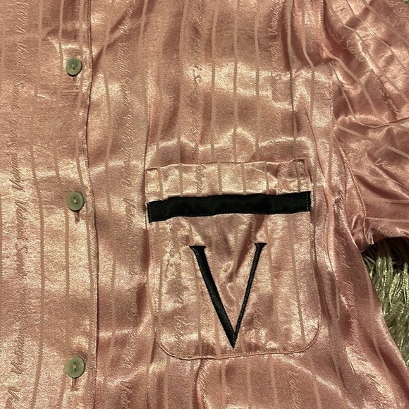 VICTORIA’S Secret Pink Satin Button Down Long Sleeve Night Top Medium - Picture 4 of 8